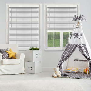 lot 45171 image: Richfield Studios 2in.Cordless Faux Wood Blinds, White