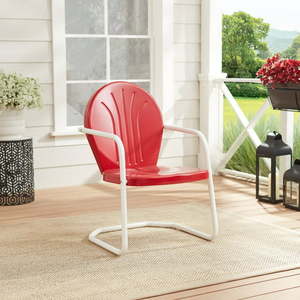 lot 45187 image: Mainstays Retro Red Outdoor Steel Chair