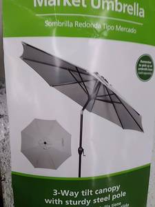 lot 45215 image: Mainstays Round Market Umbrella