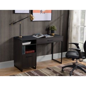 lot 45248 image: Mainstays Wood and Metal Writing Desk with 1-Drawer and 1- Door,Espresso Finish