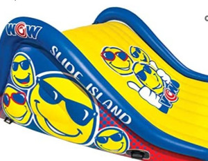 lot 45262 image: WOW Sports Floating Island Slide and Water Walkway Combo, Blue