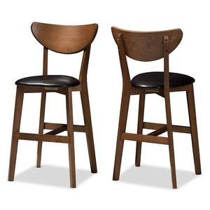 lot 45265 image: Baxton Studio Eline Mid-Century Modern Faux Leather Upholstered Counter Stool,Set of 2