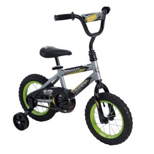 lot 45275 image: Huffy 12 Inch Rock It Boys Sidewalk Bike,Silver Matte and Lime