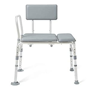 lot 30805 image: Medline Padded Transfer Bench, Suction Cup Feet, Side Arm, 400lb Weight Capactiy (B08KSKQL5X) Appears to be New. $84.99