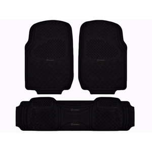 lot 30806 image: Zone Tech Extra Heavy Duty Rubber Floor Mats 3 Piece Set Black All Weather Armor