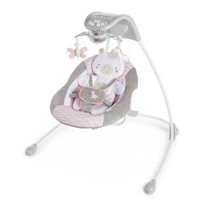 lot 31335 image: Ingenuity InLighten Baby Swing - Easy-Fold Frame & Light Up Mobile - Flora the Unicorn