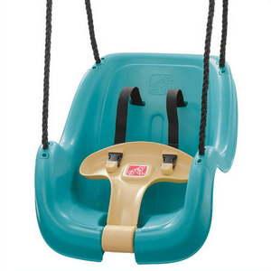 lot 31952 image: Step2 Teal Toddler Swing with T-Bar for Child Security with Weather-Resistant Ropes