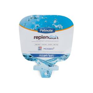 lot 31953 image: Petmate Replendish Pet Waterer With Microban Peacock Blue 2.5 Gallon