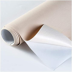 lot 31956 image: XLEIQUISHJ Faux Fur Faux Leather Fabric for Sewing and Decoration Off White 4.5 x 1 Yard