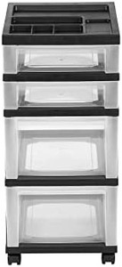 lot 31969 image: Iris Usa, Inc 116827 4-Drawer Mini Chest, 12-116 x 14-14 x 26-716, ClearBlack