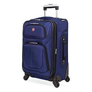 lot 31983 image: SwissGear Sion Softside Expandable Luggage, Blue, Carry-On 21-Inch (B01MFBVKDF)