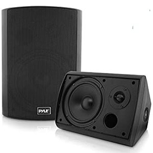 lot 32025 image: Pyle Pair of Wall Mount Waterproof & Bluetooth 6.5 IndoorOutdoor Speaker System, with Loud Volume and Bass. (Pair, Black. PDWR62BTBK) (B01954Q5BO)