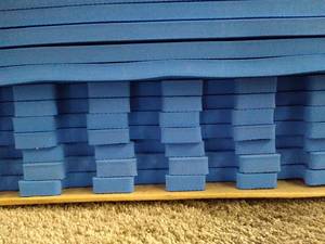 lot 32045 image: BalanceFrom Puzzle Exercise Mat with EVA Foam Interlocking Tiles Blue