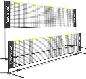 lot 45926 image: Boulder Badminton Pickleball Net - Height Adjustable Portable Net for Junior Tennis, Kids Volleyball & Soccer, and Backyard Games - Easy Setup Nylon Sports Net with Poles 10 ft14ft17ft Wide #1 Best Seller in