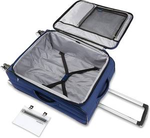 lot 45932 image: Samsonite Aspire DLX Softside Expandable Luggage, Blue Depth, 2-Piece Set (2024)