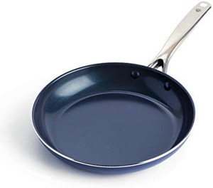 lot 45936 image: Brand Blue Diamond 4.5 out of 5 stars25,259Reviews Blue Diamond Cookware Diamond Infused Ceramic Nonstick 10 Frying Pan Skillet, PFAS-Free, Dishwasher Safe, Oven Safe, Blue