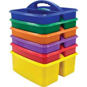 lot 46827 image: Teacher Created Resources Primary Colors Plastic Storage Caddies - 6 Pack