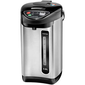 lot 46830 image: Chefman Electric Hot Water Pot Urn wAuto & Manual Dispense Buttons, Safety Lock, Instant Heating for Coffee & Tea, Auto-Shutoff & Boil Dry Protection, Insulated Stainless Steel, 3.6L3.8 Qt20 Cups