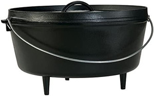 lot 46833 image: Lodge L14DCO3 Deep Camp Dutch Oven, 10 Qt ,Black