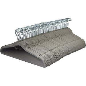 lot 46854 image: AmazonBasics Velvet Suit Clothes Hangers, 100-Pack, Gray