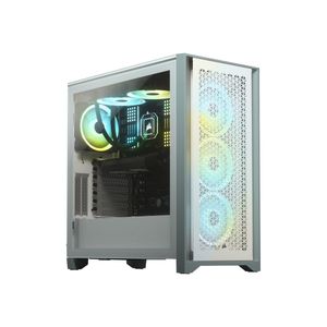 lot 46877 image: Corsair 4000D Airflow Tempered Glass Mid-Tower ATX PC Case - White (B08C74694Z)
