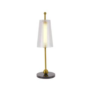 lot 46890 image: Vonn Lighting VAT6101AB 20 in. Toscana VAT6101AB Height Integrated LED Table Lamp with Glass Shade in Antique Brass