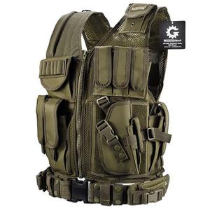 lot 46891 image: Barska Optics Loaded Gear Tactical Vest, VX-200, Green
