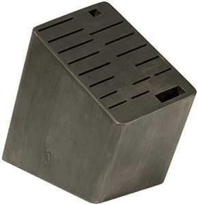 lot 46900 image: Shun Cutlery 17-Slot Angled Knife Block, Hardwood Block with Attractive Dark Stain, Authentic, Japanese Universal Knife Block, Knife Holder for Kitchen Counter