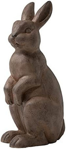 lot 46935 image: Glitzhome JK85246 Outdoor Standing Rabbit Statue, 22.75, Antique Brown