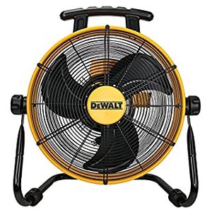 lot 46940 image: DEWALT Industrial Floor Fan, 18 Inch Drum Fan, 3-Speed Heavy Duty Air Circulator with Adjustable Tilt, Model DXF1840 , Yellow (B092CRSW7C)