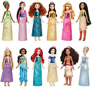 lot 46946 image: Disney Princess Royal Collection, 12 Royal Shimmer Fashion Dolls with Skirts and Accessories, Toy for Girls Ages 3 and Up (Amazon Exclusive) - retails for $104