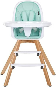 lot 47307 image: Evolur Zoodle 2 in 1 High Chair, Modern Design, Toddler Chair, Removable Cushion, Adjustable Tray, Baby and Toddler, Mint