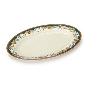 lot 47308 image: G.E.T. Bella Fresco Multi-Colored Oval Melamine Plate - 21L x 15W x 2H #OP-621-BF
