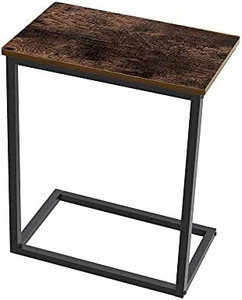 lot 47319 image: AZL1 Life Concept Living Room and Small Spaces C, Sofa Side End Table with Wood Finish and Metal Frame, 21.7inches, Rustic Brown