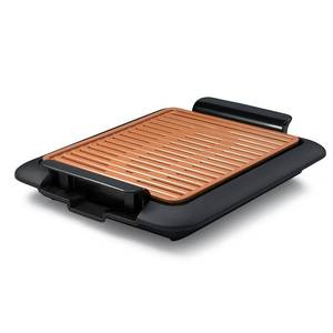 lot 47338 image: Gotham Steel - 224 sq. in. Non-Stick Ti-Ceramic Electric Smoke-less Indoor Grill - Copper