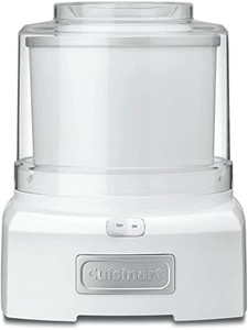 lot 47344 image: Cuisinart ICE-21P1 1.5-Quart Frozen Yogurt, Ice Cream and Sorbet Maker, Double Insulated Freezer Bowl elminates the need for Ice and Makes Frozen Treats in 20 Minutes or Less, White