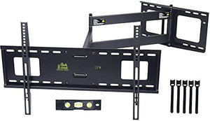 lot 47355 image: FORGING MOUNT Long Extension TV Mount Full Motion Wall Bracket with 42 inch Long Arm Articulating TV Wall Mount for 37 to 80 Inch FlatCurve TVs, VESA 600x400mm Compatible, Holds up to 110 lbs