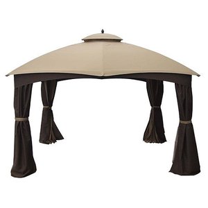 lot 47372 image: Garden Winds Replacement Canopy for Allen Roth 10x12 Gazebo - Standard 350 - Beige