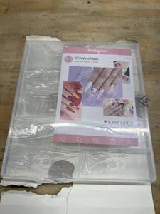 lot 31099 image: Clear Acrylic Nail Tips - French Nail Tip BTArtbox 500pcs Fake Nails Half Cover False Nail with Case for Nail Salons and DIY Nail Art, 10 Sizes Plus Set of Extra Long Coffin Nails