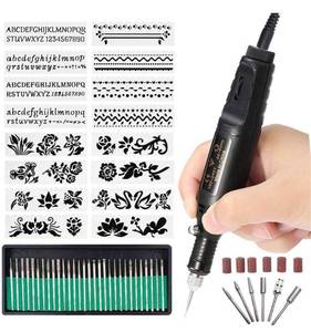 lot 31120 image: AxPower Electric Micro Engraver Pen Mini DIY Vibro Engraving Tool Kit for Glass Ceramic Plastic Wood Jewelry with Scriber Etcher 30 Bits and 6 Polishing Head