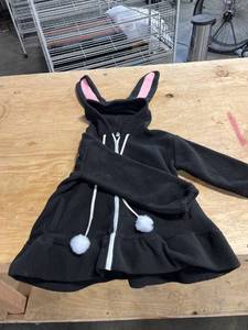 lot 31126 image: Fleece Bunny Hoodie with Ears, Black Size M