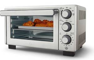 lot 32795 image: Oster Compact Countertop Oven with Air Fryer, Stainless Steel