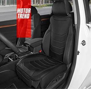 lot 32797 image: Motor Trend LuxeFit Black Faux Fur Car Seat Cover for Front Seats, 1 Piece - Premium Seat Protector, Padded Front Seat Cushion - Set of 2