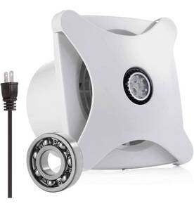 lot 32821 image: Bathroom Exhaust Fan, HG POWER 6 Inch Extractor Fan with LED Light Garage Ventilation Fan for Kitchen Bedroom Office Ceiling & Wall Mount