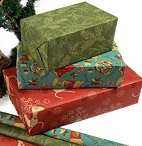 lot 36727 image: K-Kraft Vintage Prints Christmas Kraft Wrapping Paper - 112.5 Square feet (Lot of 9)