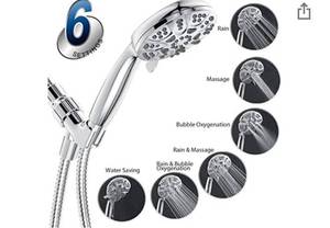 lot 36734 image: Hopopro 6 Functions Handheld Shower Head Set, High Pressure Shower Head