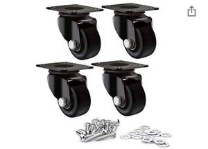 lot 36736 image: Dgq Heavy Duty Casters 2 Swivel Plate Caster Wheels Premium Commercial Grade Non-Marking Durable Nylon castors with 1320 lbs Capacity Lot of 4