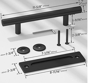 lot 36739 image: Sankeytew 12 Sliding Barn Door Handle Pull and Flush Hardware Set