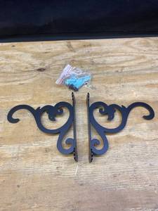 lot 36740 image: Hooks Lot of 2 Hanging Plant Bracket, Decorative Plant Hangers Outdoor (Black)