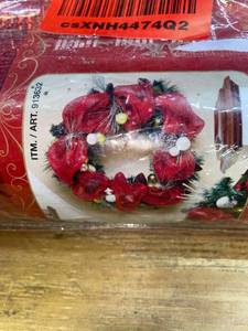 lot 36749 image: Lot of 2 20.5 W  20 Yards Red Metallic Mesh Craft Ribbon Rolls